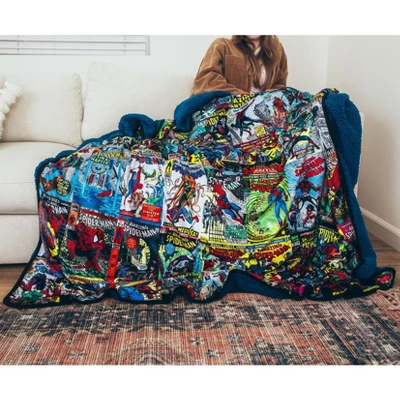 Surreal Entertainment Marvel Spider-Man 60th Anniversary Special Edition Blue Throw Blanket 5 Surreal Entertainment Marvel Spider-Man 60th Anniversary Special Edition Blue Throw Blanket - Image 3