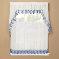 Collections Etc Lillian Floral Lace Trim Window Curtains, Single Panel, -Home Improvement Store GUEST 0147ce92 6d74 41d6 9230 588341e272dd