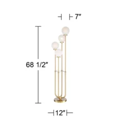 Possini Euro Design Mid Century Modern Glam Style Floor Lamp 4-Light LED 68.5" Tall Warm Gold Glass Globe Shade For Living Room House Uplight -Home Improvement Store GUEST 018f9df5 a70c 42d3 91a0 56816ed1480f