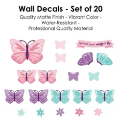 Big Dot Of Happiness Beautiful Butterfly - Peel And Stick Nursery And Kids Room Vinyl Wall Art Stickers - Wall Decals - Set Of 20 -Home Improvement Store GUEST 042f29d9 b563 4540 9793 592f796ab351