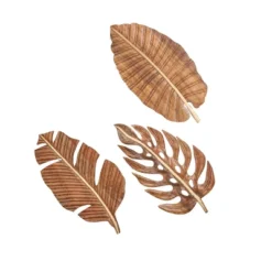 Set Of 3 Mango Wood Leaf Handmade Carved Wall Decors Brown - Olivia & May 11 Set Of 3 Mango Wood Leaf Handmade Carved Wall Decors Brown - Olivia & May -Home Improvement Store GUEST 049e3fa6 fdc6 4185 a328 e54f79d66cfe