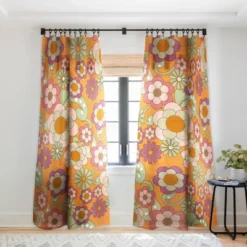 Mirimo Nostalgic 70s In Orange Single Panel Sheer Window Curtain - Deny Designs -Home Improvement Store GUEST 051c6215 486b 4598 ae77 1e8365a63c43