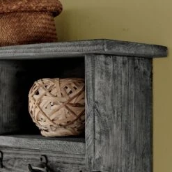 48" Pomona Metal And Reclaimed Wood Entryway Coat Hook With Storage Cubbies Slate Gray - Alaterre Furniture -Home Improvement Store GUEST 06257580 9296 478a bdb7 979490d679d0