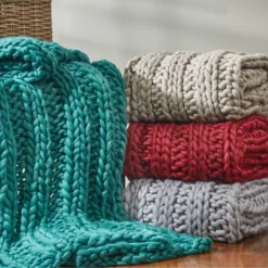 Park Designs Chunky Ribbed Knit Throw - Alpine