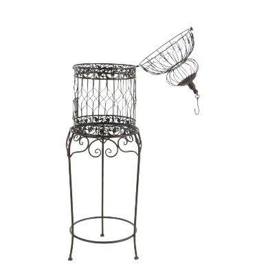 47" Iron Vintage Birdcage Black - Olivia & May 9 47" Iron Vintage Birdcage Black - Olivia & May - Image 7