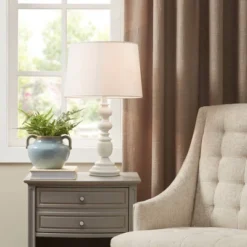 Astoria Resin Table Lamp White - Martha Stewart