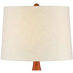 360 Lighting Brice Modern Mid Century Accent Table Lamp 23" High Ivory Ceramic Wood Neck Off White Drum Shade For Bedroom Living Room Bedside Office -Home Improvement Store GUEST 098896b2 c28a 419c aac2 cb44f6662d40