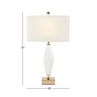 Glass Table Lamp With Square Shade Gold - Olivia & May 4 Glass Table Lamp With Square Shade Gold - Olivia & May - Image 2
