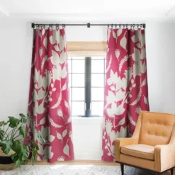Viviana Gonzalez Floral Magenta Vibes 84" X 50" Single Panel Blackout Window Curtain - Deny Designs -Home Improvement Store GUEST 0bbb6b45 b57c 4677 94dd 11a5527b7188