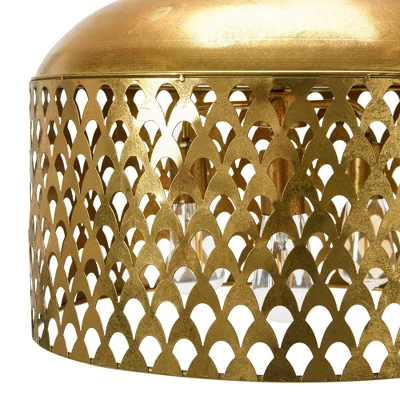 20.25" X 18.5" Metal Pendant Lamp Gold Finish - Storied Home 9 20.25" X 18.5" Metal Pendant Lamp Gold Finish - Storied Home - Image 7