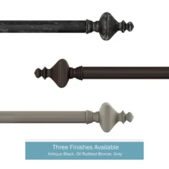 Hastings Home 1" Curtain Rod With Finials - Black -Home Improvement Store GUEST 0c377218 54c4 42a5 a562 b6fbd562180a