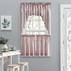 Ellis Curtain Plaza Classic Ticking Stripe Printed On Natural Ground 1.5" Rod Pocket Tailored Valance 58" X 15" Brick -Home Improvement Store GUEST 0c49a521 e167 4f17 a86d 8ef0afdfc3b3