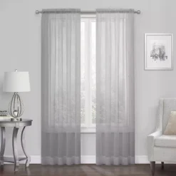 Kate Aurora Essential 1 Piece Silver Gray Sheer Voile Rod Pocket Window Curtain Panel -Home Improvement Store GUEST 107aac03 9b08 44eb a1bb 86a20fc55347