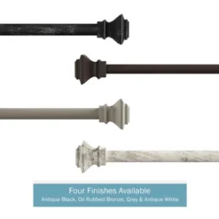 Hastings Home 66-120" Gray Curtain Rod With Square Finials -Home Improvement Store GUEST 11136084 1305 4867 89f3 aaf91982a35a