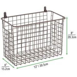 MDesign Metal Wall Mount Hanging Basket Bin For Home Storage -Home Improvement Store GUEST 126ff849 d1e3 4c5c bcb7 8c3e036547ba