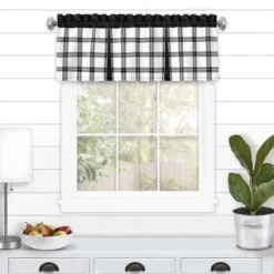 Kate Aurora Windowpane Plaid Country Farmhouse Rod Pocket Window Valance -Home Improvement Store GUEST 1ab02559 05cb 4b62 97c8 45b9ca9ae54f