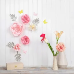Farmlyn Creek 3D Paper Flowers Decorations For Wall Decor, Pink Floral Ornamentation, 13 Pieces -Home Improvement Store GUEST 1abe5eba 6b6e 42da af89 3d9e728000b9