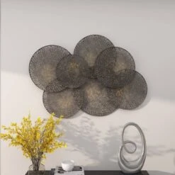 Metal Plate Overlapping Perforated Wall Decor Black - Olivia & May -Home Improvement Store GUEST 1acbf2d0 ed6f 4bbc 9e7c c167c042804b