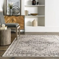 NuLOOM Eira Medallion Stain-Resistant Machine Washable Area Rug -Home Improvement Store GUEST 1cdc3eb2 b1e5 41fe bc6c 4eb4a2808803