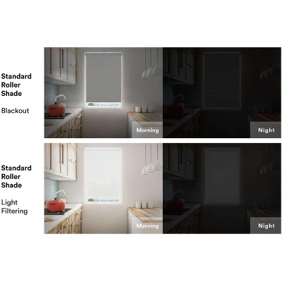 Linen Avenue Cordless Light Filtering Roller Shade, Dark Gray, Light Gray, And White 6 Linen Avenue Cordless Light Filtering Roller Shade, Dark Gray, Light Gray, And White - Image 4