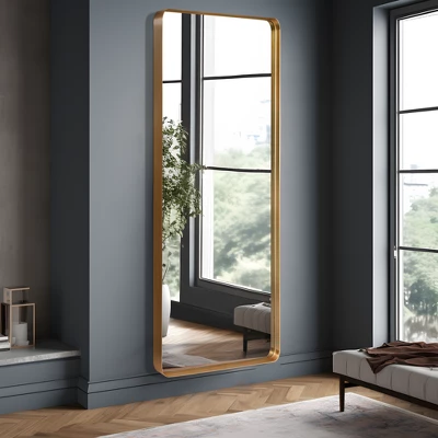 Aalysia 71" X 28" Full Length Mirror, Aluminum Alloy Frame Mirror Full Length For Leaning & Wall Mounted, Round Corners, No Stand - The Pop Home 8 Aalysia 71" X 28" Full Length Mirror, Aluminum Alloy Frame Mirror Full Length For Leaning & Wall Mounted, Round Corners, No Stand - The Pop Home - Image 6