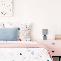 10.04" Traditional Ceramic Thimble Base Bedside Table Desk Lamp With Matching Fabric Shade Gray - Simple Designs -Home Improvement Store GUEST 1f0bb79d 771e 448b b76e 3f29cb924012