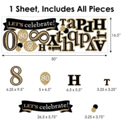 Big Dot Of Happiness Adult 80th Birthday - Gold - Peel And Stick Birthday Party Decoration - Wall Decals Backdrop -Home Improvement Store GUEST 1ff2dc61 b7ff 4a69 8ddb ee487581fec3
