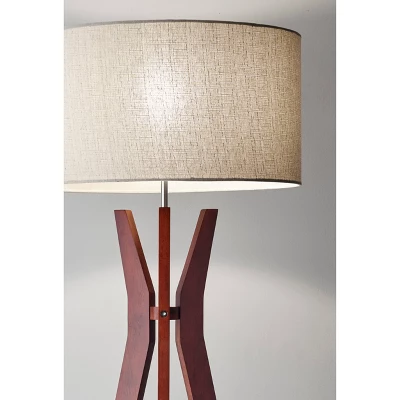 59.5" 3-way Bedford Shelf Floor Lamp Brown - Adesso 4 59.5" 3-way Bedford Shelf Floor Lamp Brown - Adesso - Image 2