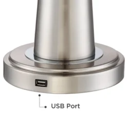 360 Lighting Karla Art Deco Style Table Lamps 25" High Set Of 2 Brushed Nickel With USB Charging Port And Table Top Dimmers White Fabric Drum For Desk 13 360 Lighting Karla Art Deco Style Table Lamps 25" High Set Of 2 Brushed Nickel With USB Charging Port And Table Top Dimmers White Fabric Drum For Desk -Home Improvement Store GUEST 23e5d086 cf02 42e8 a68f 508b548a38d1