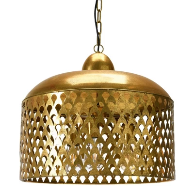 20.25" X 18.5" Metal Pendant Lamp Gold Finish - Storied Home 5 20.25" X 18.5" Metal Pendant Lamp Gold Finish - Storied Home - Image 3