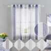 Trinity Vertical Striped Linen Textured Semi Sheer Farmhouse Curtains