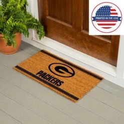 Evergreen Green Bay Packers Logo Turf Mat, Brown- 28 X 16 Inches Indoor Outdoor Doormat -Home Improvement Store GUEST 247480fe 963f 44d9 a75e 3c2138ce664e