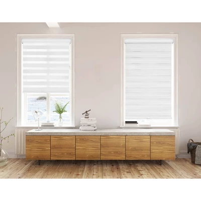 1pc Light Filtering Cordless Zebra Window Shade With Fabric Roller Valance White - Lumi Home Furnishings 11 1pc Light Filtering Cordless Zebra Window Shade With Fabric Roller Valance White - Lumi Home Furnishings - Image 9