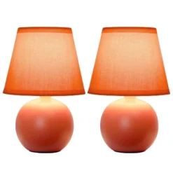 8.66" 2pk Petite Ceramic Orb Base Bedside Table Lamps With Matching Tapered Drum Shade Orange - Creekwood Home -Home Improvement Store GUEST 252b801a 9361 481f 82b3 f29d38c4730c