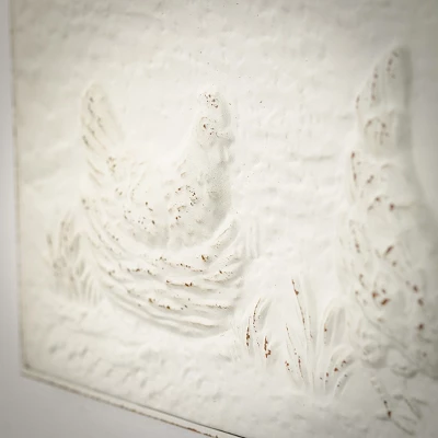 Sullivans Distressed Raised Chicken Art 12.25"H White 3 Sullivans Distressed Raised Chicken Art 12.25"H White