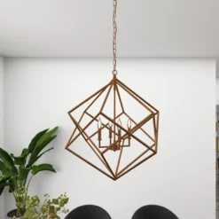 Modern Metal Chandelier With Link Style Chain Gold - Olivia & May -Home Improvement Store GUEST 277064b6 ee55 4c8b 87f5 e00f0035e797