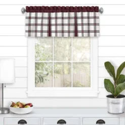 Kate Aurora Windowpane Plaid Country Farmhouse Rod Pocket Window Valance -Home Improvement Store GUEST 279e27b5 0e26 40a4 b22a 13dad1feba52