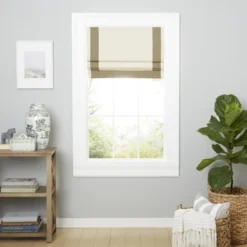 Exclusive Home Frontera 100% Blackout Roman Shade, 23"x64", Natural/Taupe -Home Improvement Store GUEST 2913e6a4 ca0c 456e 97c1 10e5f240bdfe