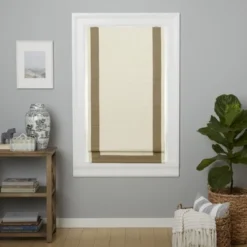 Exclusive Home Frontera 100% Blackout Roman Shade, 23"x64", Natural/Taupe -Home Improvement Store GUEST 2a139a98 fed0 4fc1 8612 1a5af263ba3d