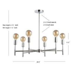 17.75" Adjustable Height Metal Turing Pendant (Includes Energy Efficient Light Bulb) Chrome - JONATHAN Y -Home Improvement Store GUEST 2a7c8d48 d063 4dfd 8637 3a796e6da6f6