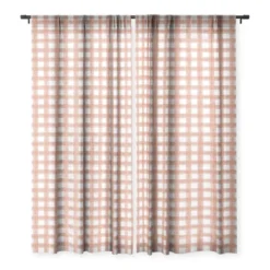 Little Arrow Design Co Watercolor Plaid Terracotta Single Panel Sheer Window Curtain - Deny Designs -Home Improvement Store GUEST 2dd00eaa b315 42c3 9b1d 4ed97f2243cb