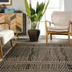 NuLOOM Noel Bohemian Striped Hand Woven Jute Area Rug -Home Improvement Store GUEST 2f7edc23 435a 48ee b3e0 18b724f58f5d