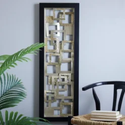 Metal Geometric Square Ribbon Wall Decor With Black Frame Gold - Olivia & May -Home Improvement Store GUEST 2fb4ded5 656e 4005 a1f0 582ce92097ad