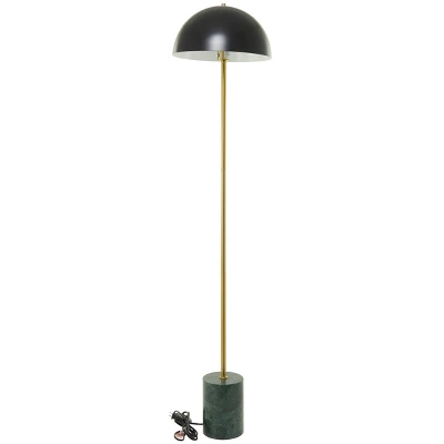 Metal Umbrella Style Floor Lamp With Marble Base Black (Includes LED Light Bulb) - Olivia & May 6 Metal Umbrella Style Floor Lamp With Marble Base Black (Includes LED Light Bulb) - Olivia & May - Image 4