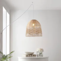 17.5" 1-Light Sofia Farmhouse Coastal Rattan LED Pendant Brown - JONATHAN Y -Home Improvement Store GUEST 30db1c8a 9011 4b53 9aad 40a21e3e4064