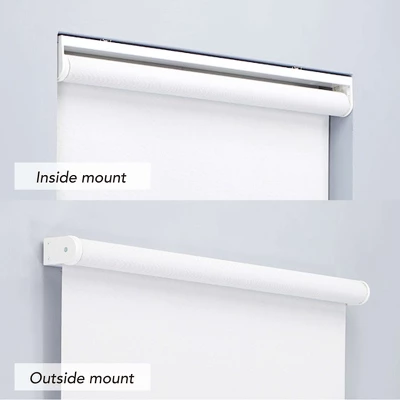 Linen Avenue Cordless Light Filtering Roller Shade, Dark Gray, Light Gray, And White 3 Linen Avenue Cordless Light Filtering Roller Shade, Dark Gray, Light Gray, And White