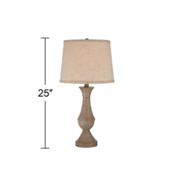 Regency Hill Avery Traditional Table Lamps 25" High Set Of 2 Faux Wood With USB Charging Port LED Touch On Off Beige Shades For Living Room Home Desk -Home Improvement Store GUEST 349021d7 b93c 4d64 ba33 5960f16362d2