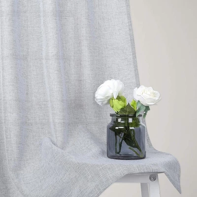 Trinity Faux Linen Textured Vintage Design Farmhouse Solid Curtains 6 Trinity Faux Linen Textured Vintage Design Farmhouse Solid Curtains - Image 4