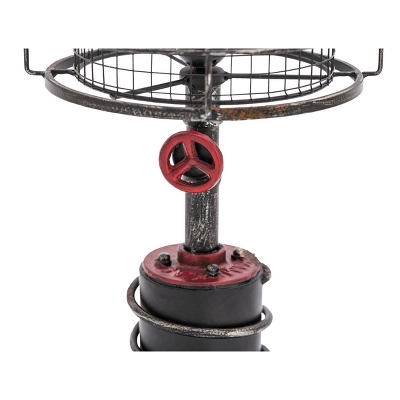 10" X 21" Industrial Accent Lamp With Iron Wire Cage Shade Red/Black - Olivia & May 6 10" X 21" Industrial Accent Lamp With Iron Wire Cage Shade Red/Black - Olivia & May - Image 4