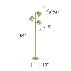 360 Lighting Aaron Mid Century Modern Tree Floor Lamp 64" Tall Aged Brass 3 Light Adjustable Dome Shade For Living Room Reading Bedroom Office House -Home Improvement Store GUEST 3d5cae45 fb25 42b4 ad8d 2261feffdd12